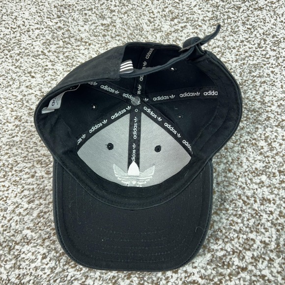 Adidas Hat Cap Strap Back Mens One Size Black Trefoil Logo Dad Baseball Sports - Picture 5 of 6
